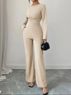Asymmetric Long Sleeve Top and Pants Set - Charmdeals