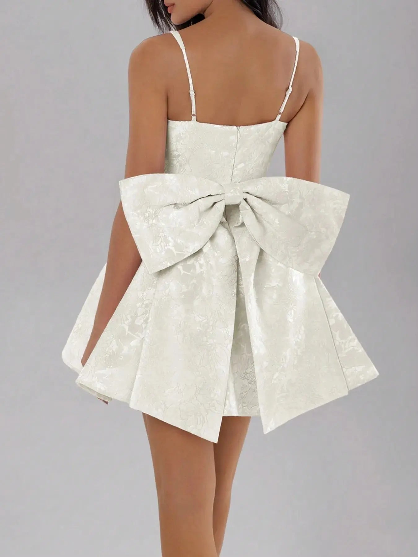 Bow Back Sweetheart Neck Cami Dress - Charmdeals