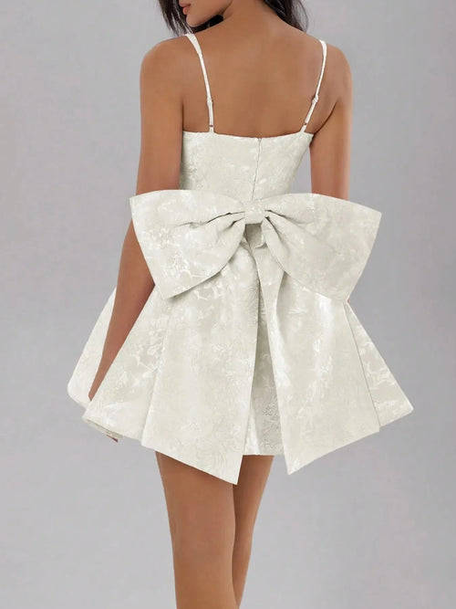 Bow Back Sweetheart Neck Cami Dress - Charmdeals