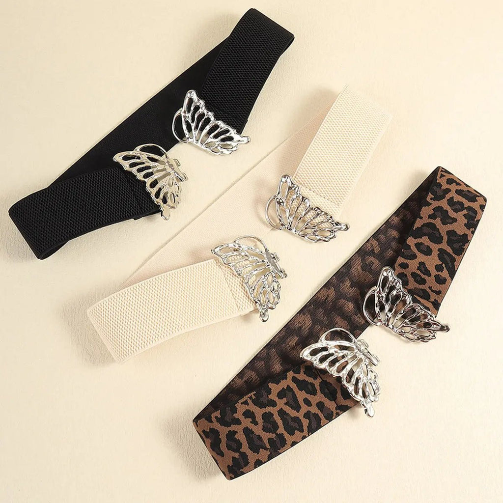 Butterfly Alloy Buckle Elastic Belt - Charmdeals