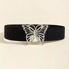 Butterfly Alloy Buckle Elastic Belt - Charmdeals