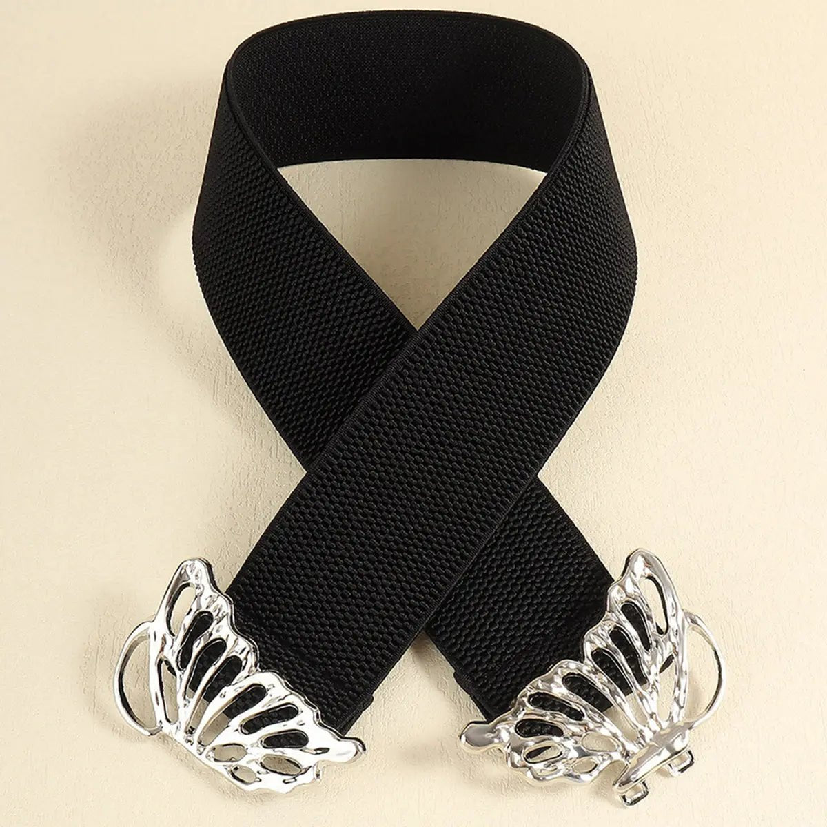 Butterfly Alloy Buckle Elastic Belt - Charmdeals