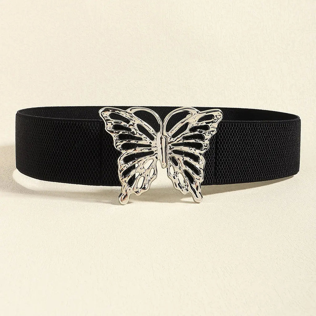 Butterfly Alloy Buckle Elastic Belt - Charmdeals