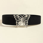 Butterfly Alloy Buckle Elastic Belt - Charmdeals