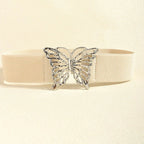 Butterfly Alloy Buckle Elastic Belt - Charmdeals