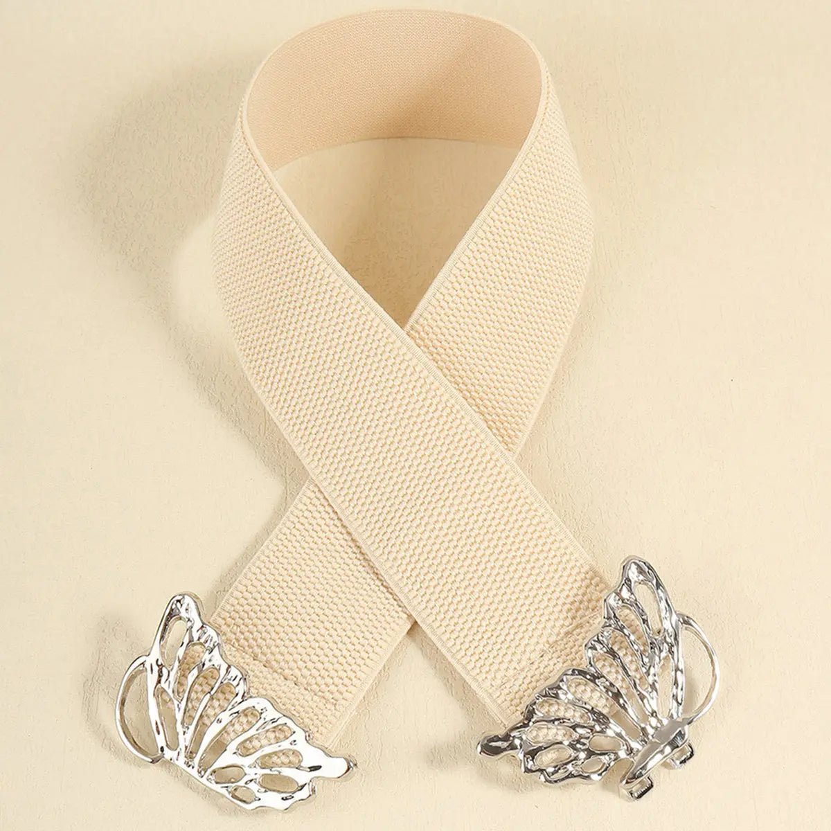 Butterfly Alloy Buckle Elastic Belt - Charmdeals