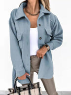 Button - Down Tie Waist Coat - Charmdeals