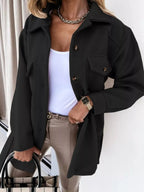 Button - Down Tie Waist Coat - Charmdeals