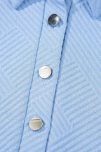 Button Front Short Sleeve Mini Dress - Charmdeals