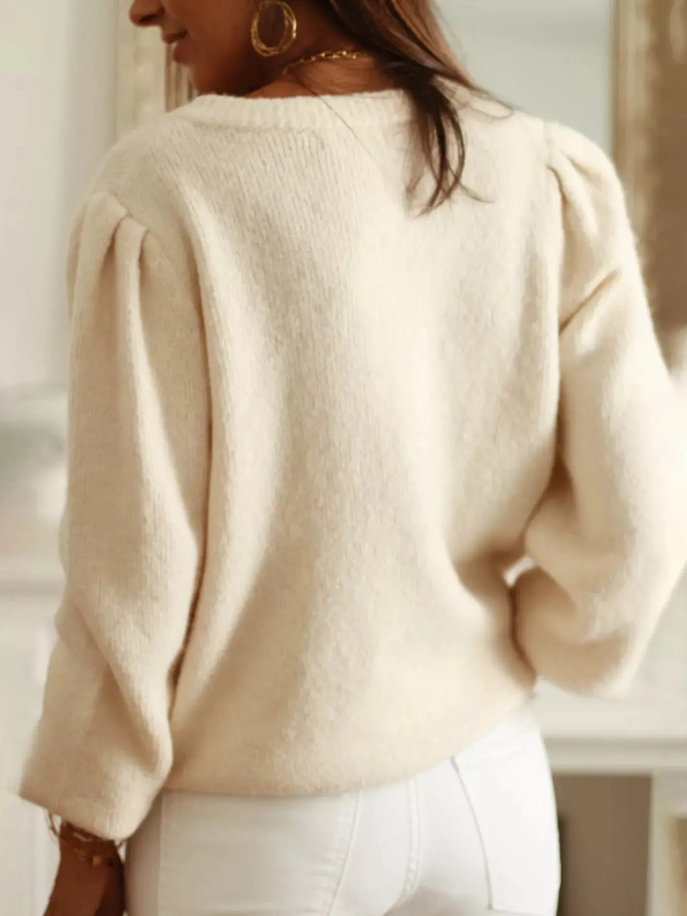 Button Up Long Sleeve Cardigan - Charmdeals