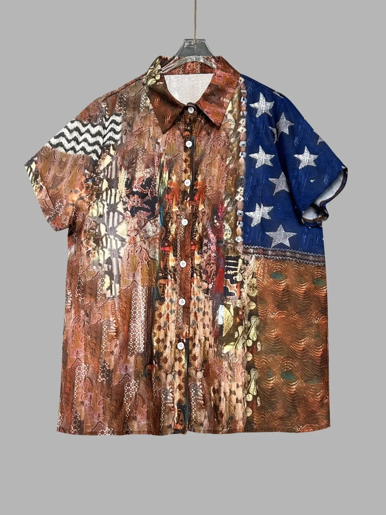 Button - Up Short Sleeve Shirt - Charmdeals