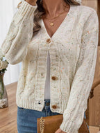 Cable Knit Button - Up Cardigan - Charmdeals