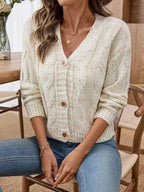 Cable Knit Button - Up Cardigan - Charmdeals