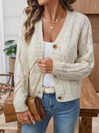 Cable Knit Button - Up Cardigan - Charmdeals
