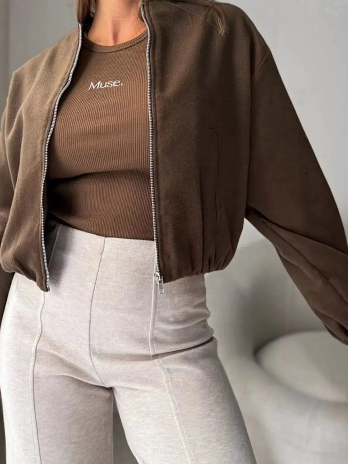 Casual Fleece Zip - Up Jacket - Charmdeals