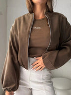 Casual Fleece Zip - Up Jacket - Charmdeals