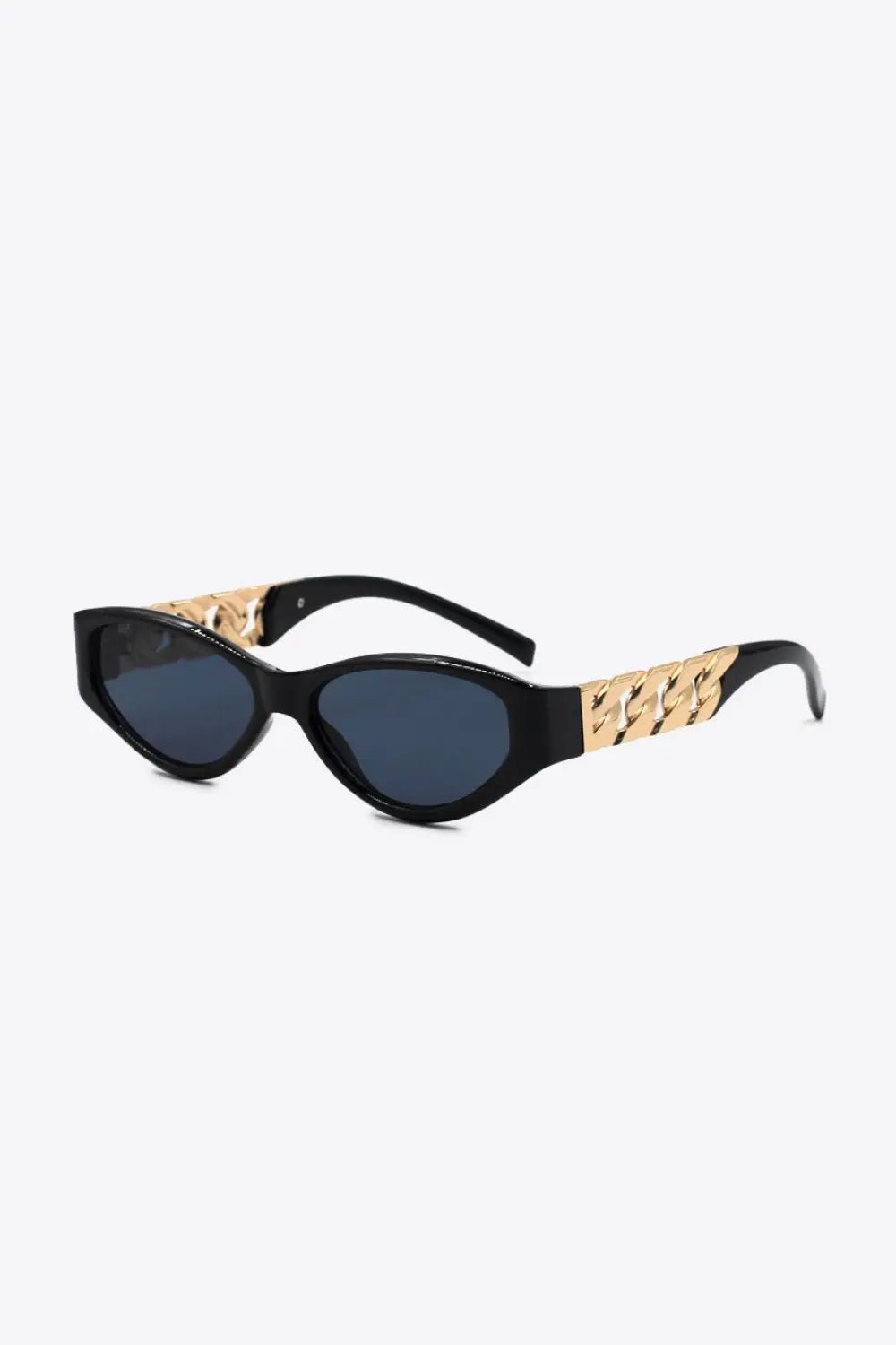 Chain Detail Temple Cat Eye Sunglasses - Charmdeals