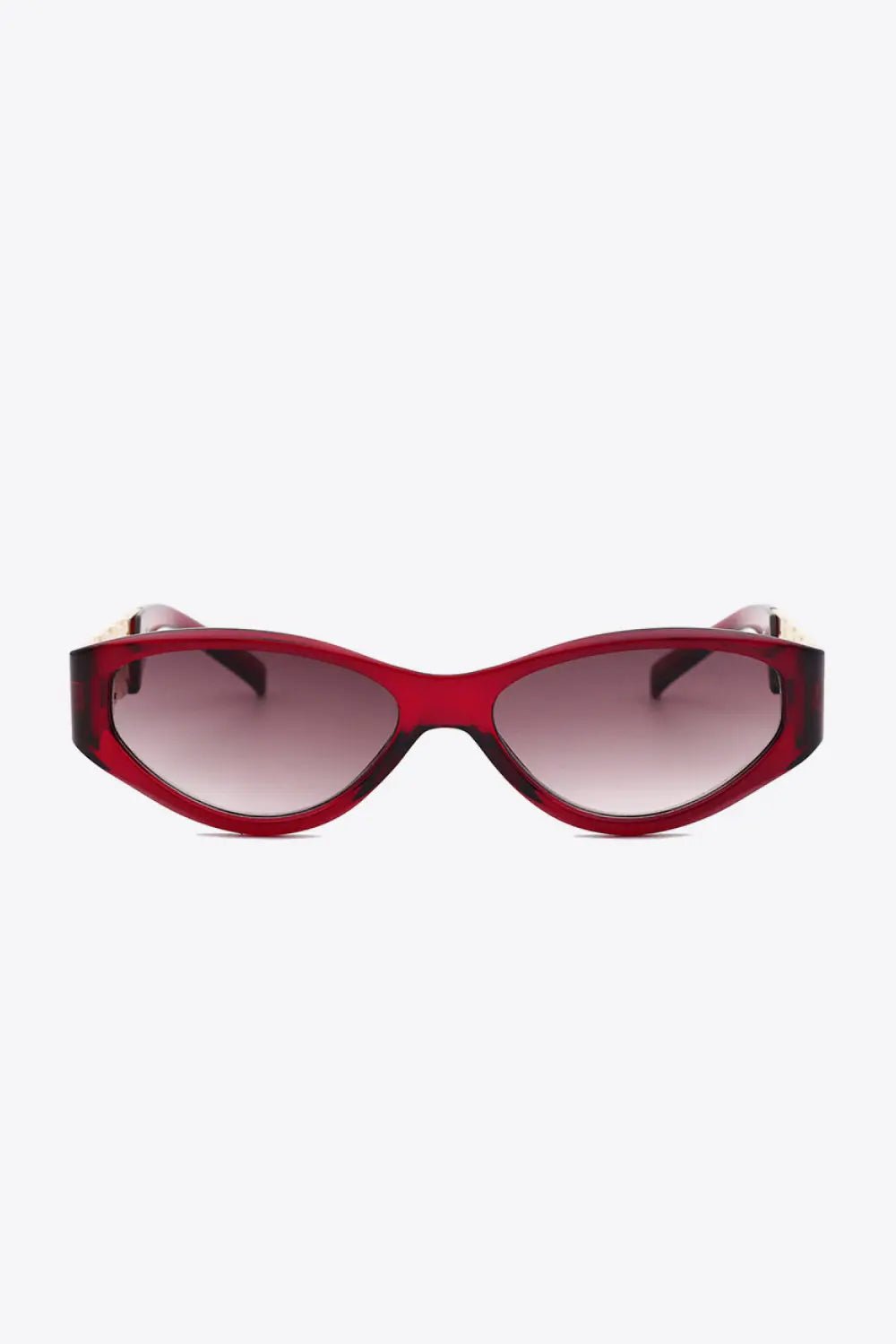 Chain Detail Temple Cat Eye Sunglasses - Charmdeals