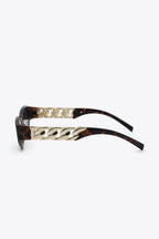 Chain Detail Temple Cat Eye Sunglasses - Charmdeals