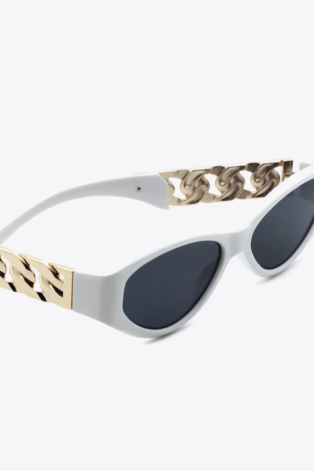 Chain Detail Temple Cat Eye Sunglasses - Charmdeals