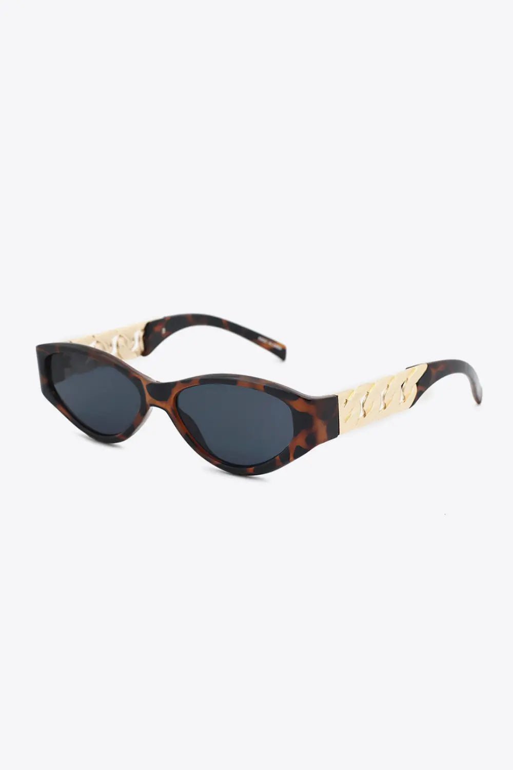 Chain Detail Temple Cat Eye Sunglasses - Charmdeals