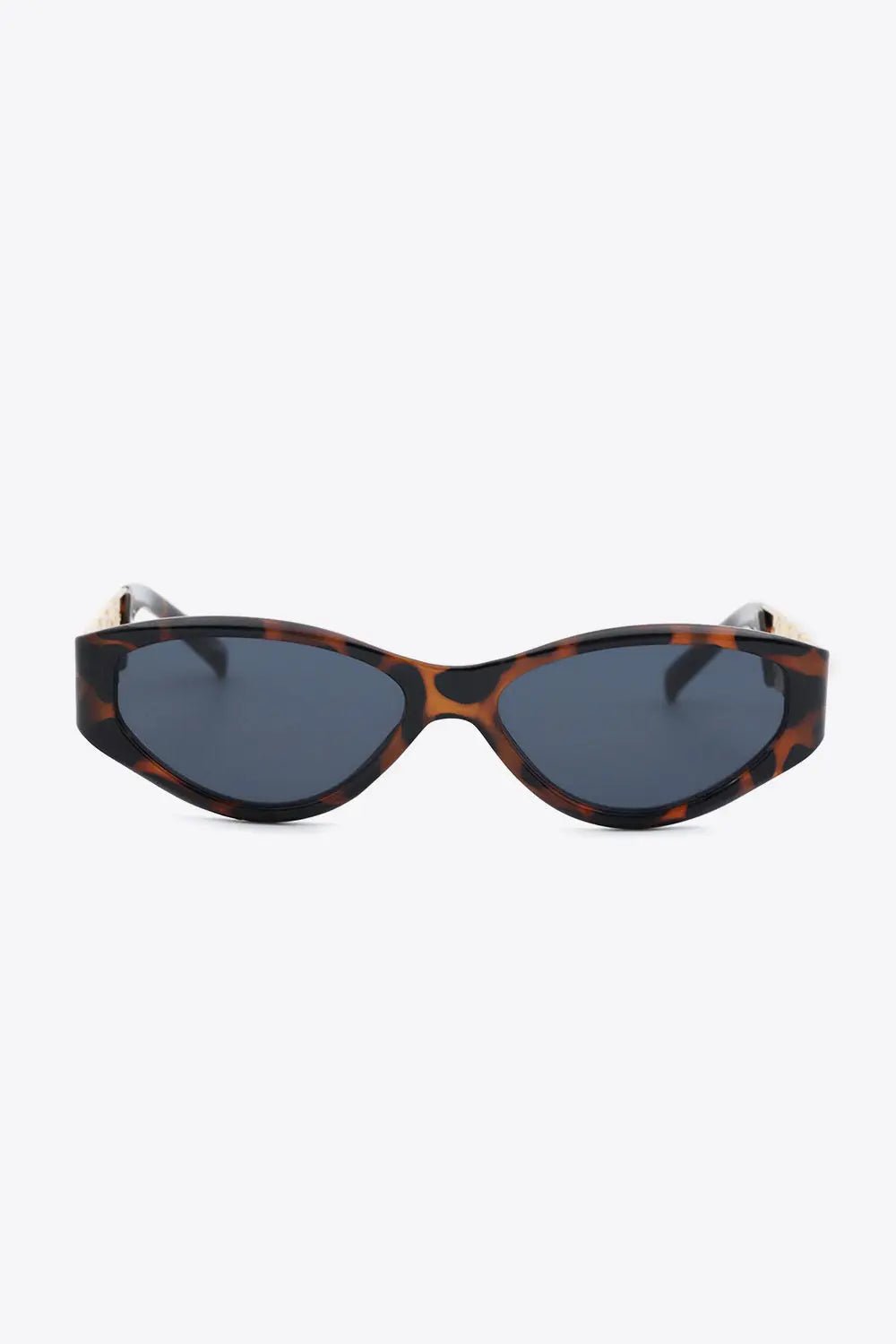 Chain Detail Temple Cat Eye Sunglasses - Charmdeals