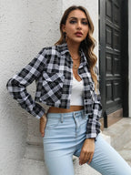 Collared Neck Decorative Pockets Jacket - Charmdeals