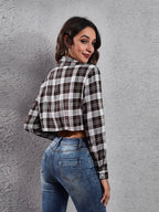 Collared Neck Decorative Pockets Jacket - Charmdeals