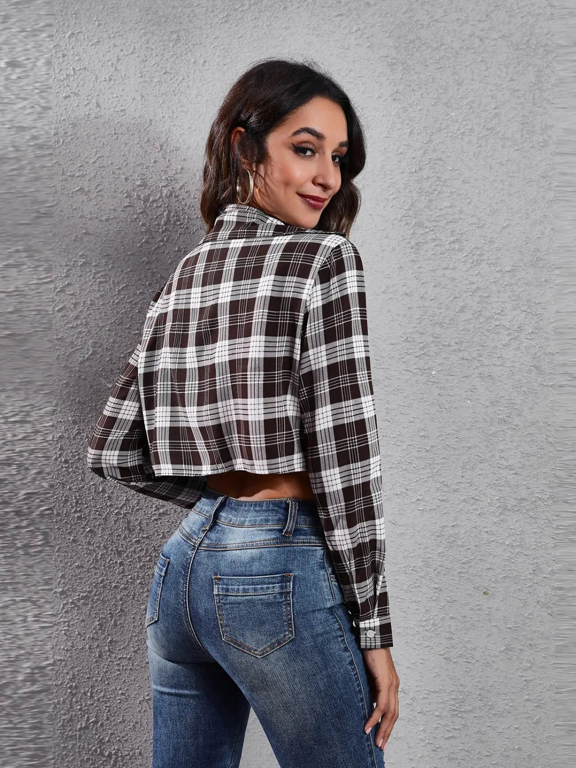 Collared Neck Decorative Pockets Jacket - Charmdeals