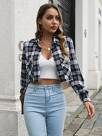 Collared Neck Decorative Pockets Jacket - Charmdeals