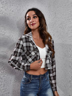 Collared Neck Decorative Pockets Jacket - Charmdeals