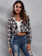 Collared Neck Decorative Pockets Jacket - Charmdeals