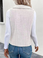 Cozy Fleece Open Front Vest Coat - Charmdeals