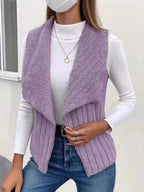Cozy Fleece Open Front Vest Coat - Charmdeals