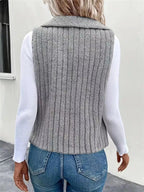 Cozy Fleece Open Front Vest Coat - Charmdeals