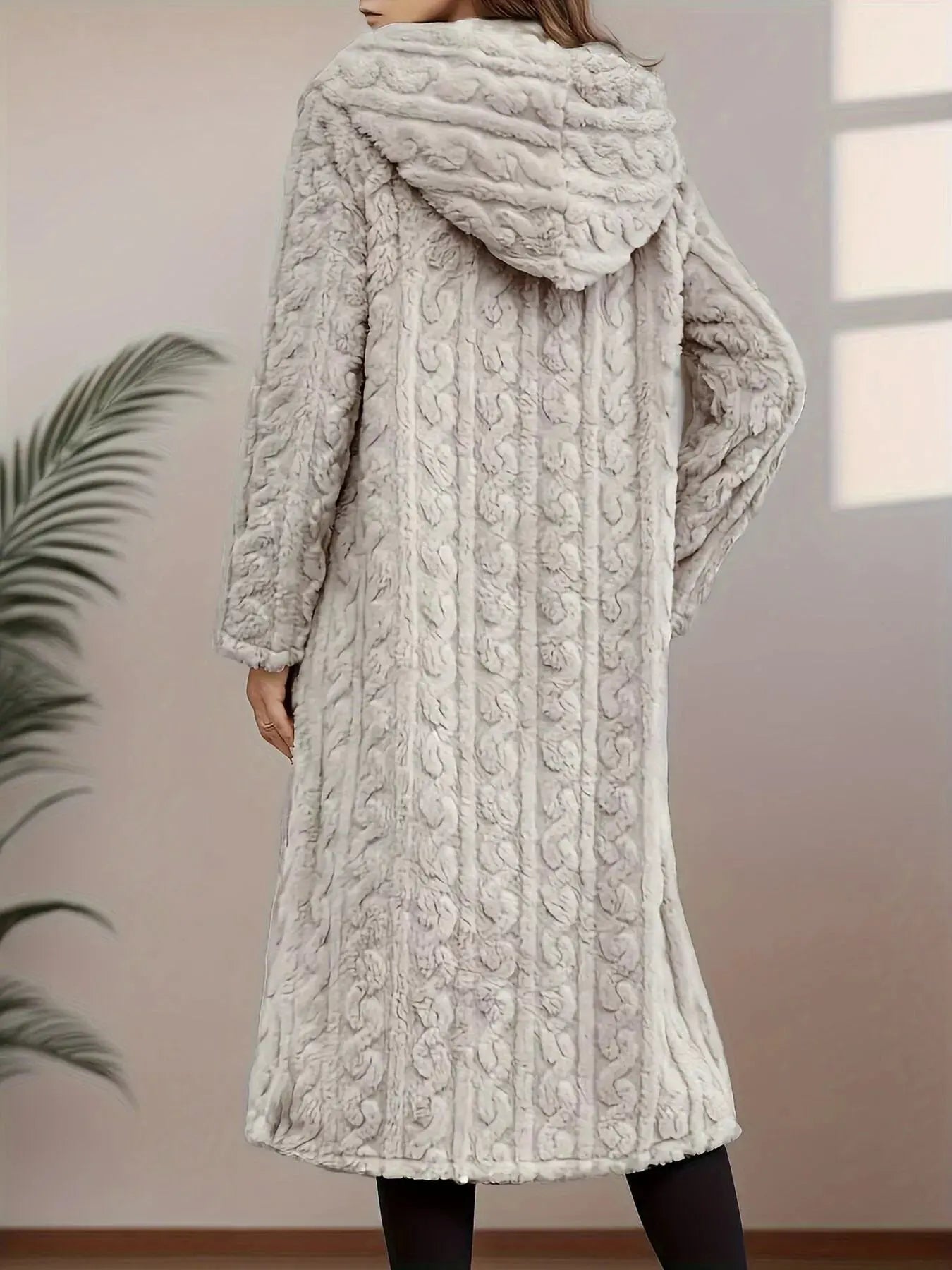 Cozy Hooded Button Up Longline Outerwear - Charmdeals