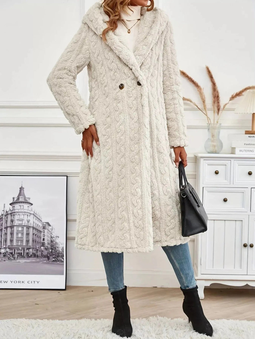 Cozy Hooded Button Up Longline Outerwear - Charmdeals