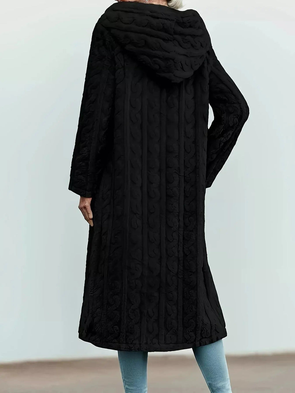 Cozy Hooded Button Up Longline Outerwear - Charmdeals