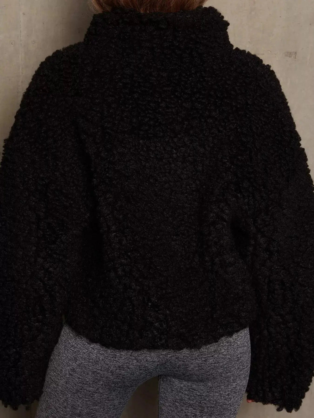 Cozy Zip Up Cropped Sherpa Jacket - Charmdeals