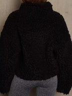 Cozy Zip Up Cropped Sherpa Jacket - Charmdeals