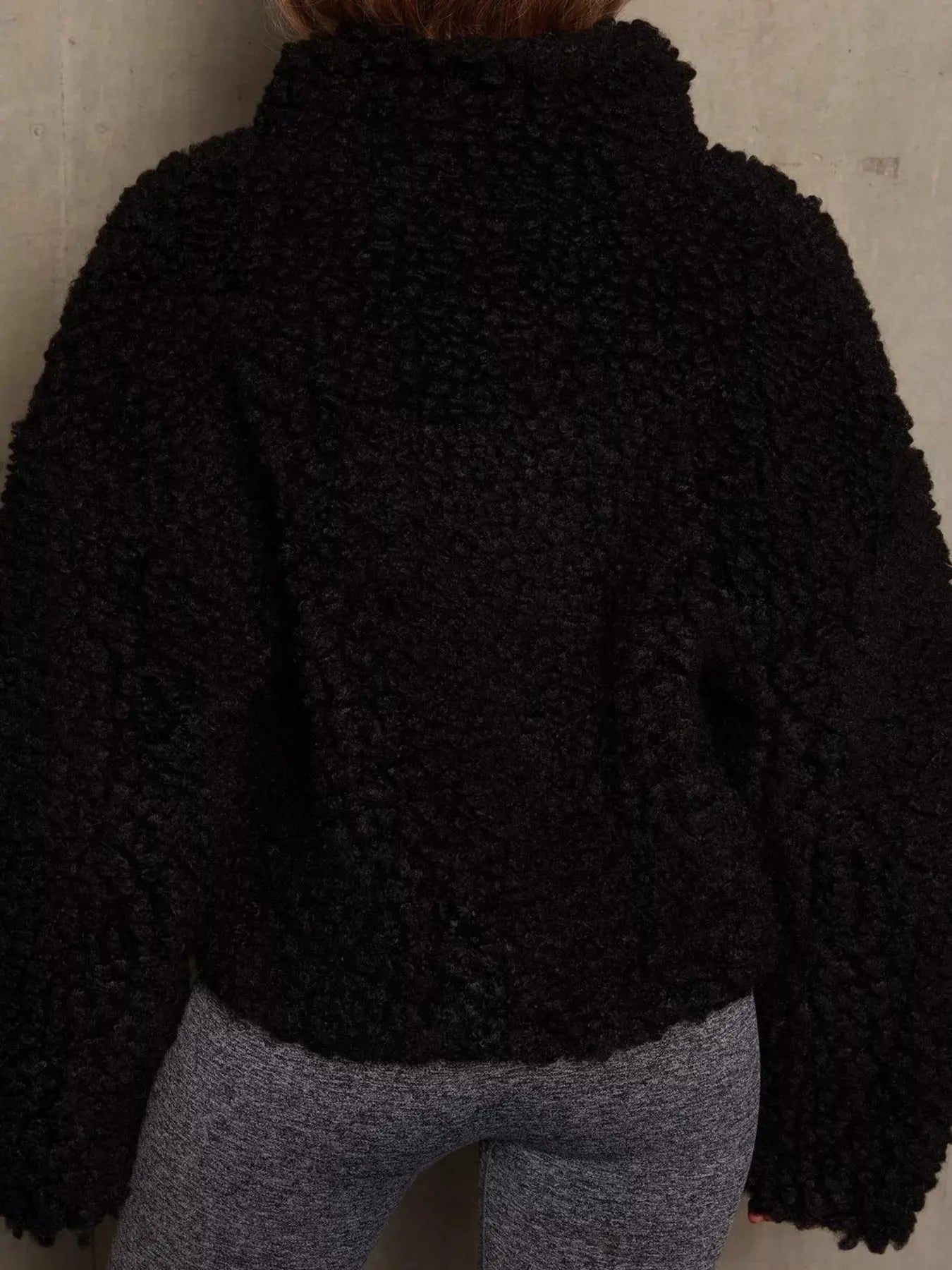 Cozy Zip Up Cropped Sherpa Jacket - Charmdeals