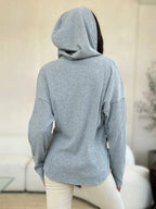 Culture Code Full Size Ribbed Zip Up Drawstring Hooded Jacket - Charmdeals