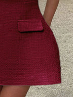Cutout Back Round Neck Cap Sleeve Mini Dress - Charmdeals