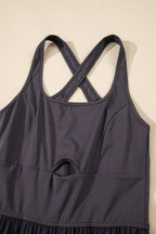 Cutout Square Neck Wide Strap Active Jumpsuit - Charmdeals