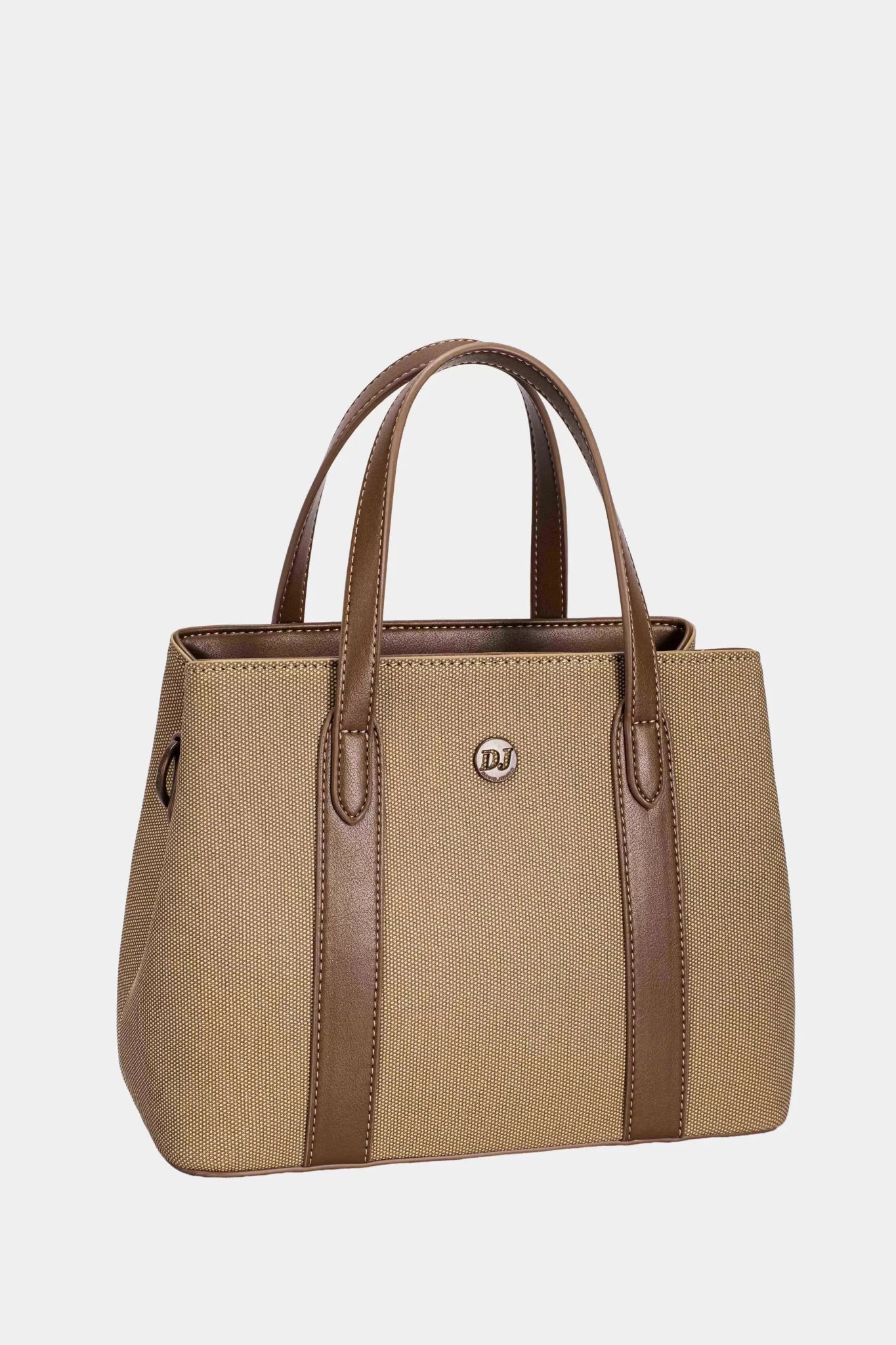 David Jones Canvas Handbag with Leather Trim - Charmdeals