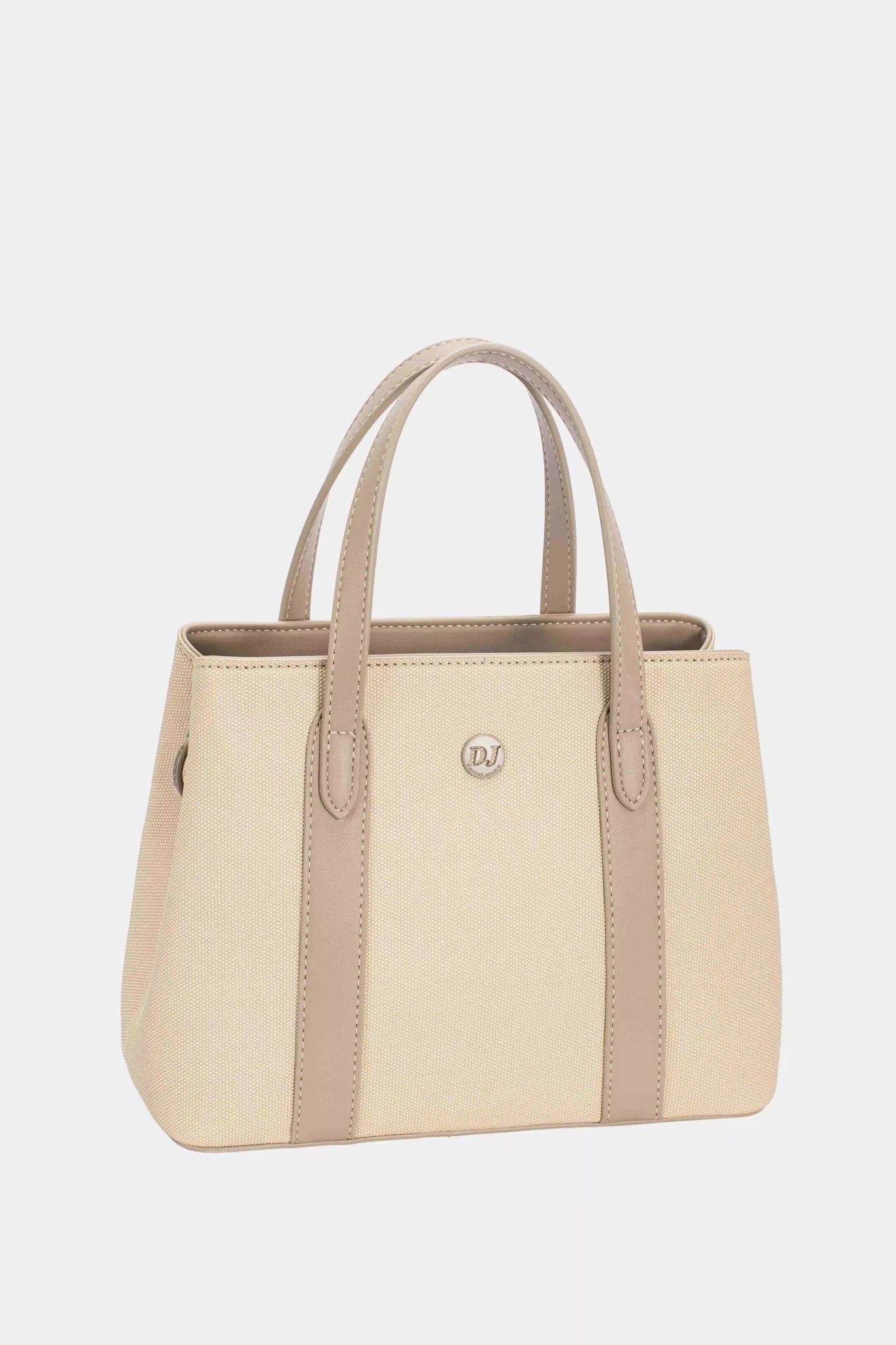 David Jones Canvas Handbag with Leather Trim - Charmdeals