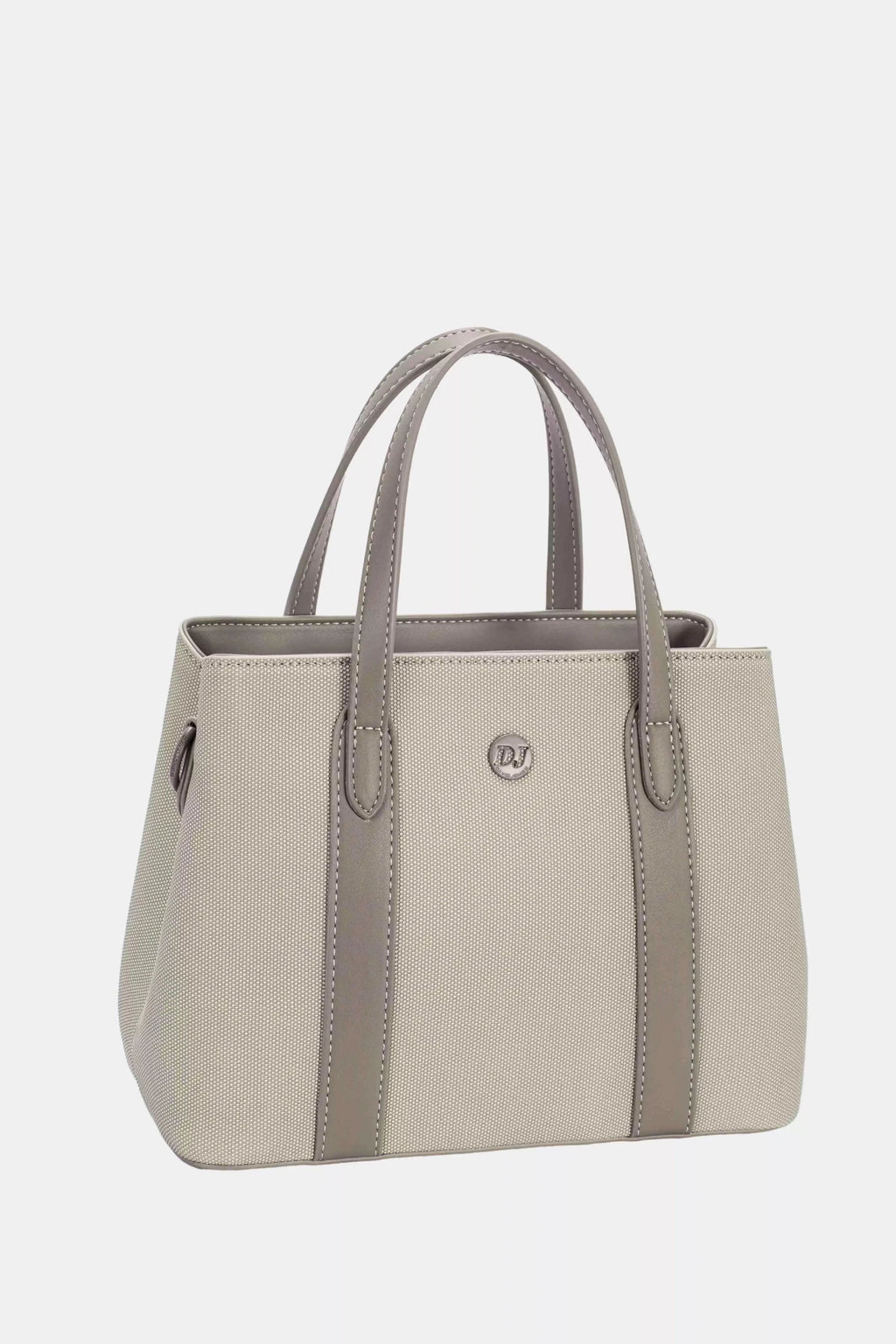 David Jones Canvas Handbag with Leather Trim - Charmdeals
