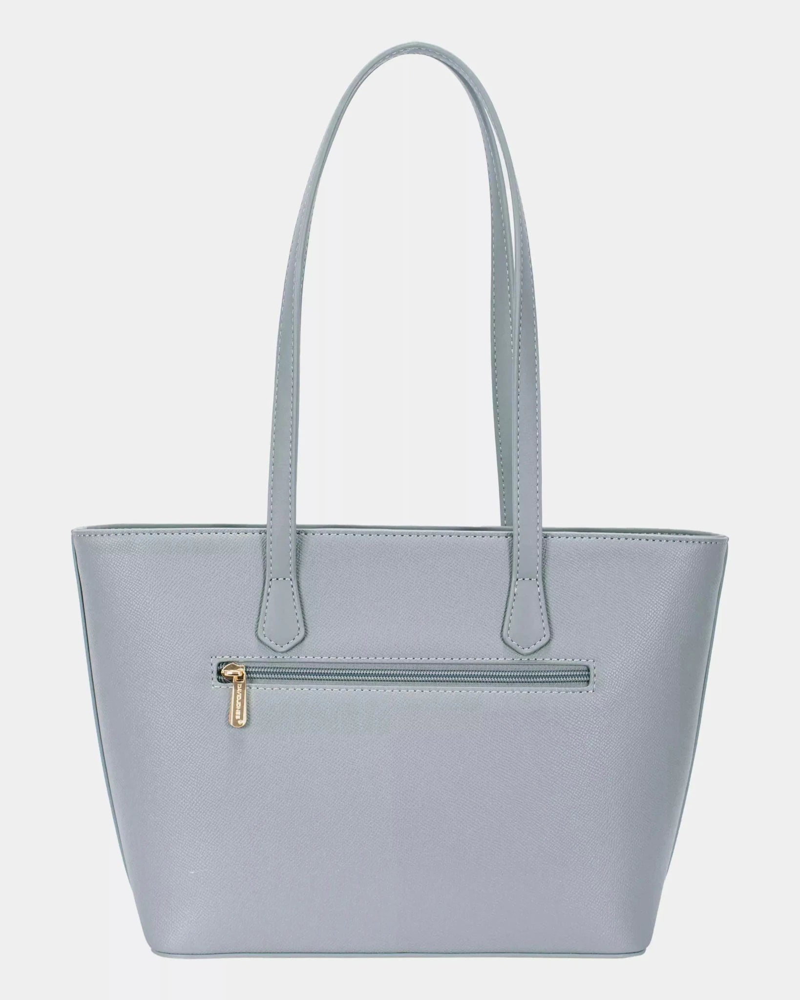 David Jones Leather Tote Bag with Gold Hardware - Charmdeals