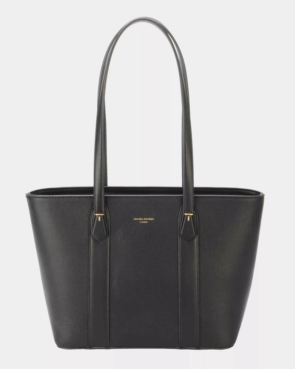 David Jones Leather Tote Bag with Gold Hardware - Charmdeals