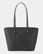 David Jones Leather Tote Bag with Gold Hardware - Charmdeals